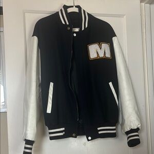 Michelin Vintage Leather and Wool Letterman Jacket
